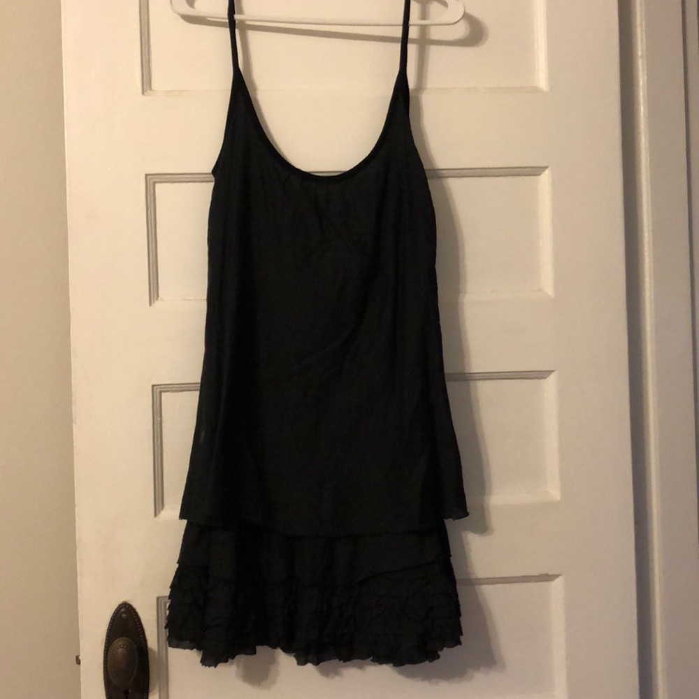 Black ruffle cami dress